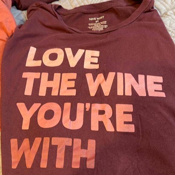 Lot of 4 wine themed 3x short sleeve t shirts l. Plus size Lane Bryant Nine West - Picture 2 of 5